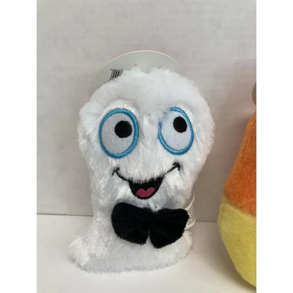 Plush Dog Squeaky Toys Halloween Candy Corn Ghost Pet Central 6 inch Lot of 2
